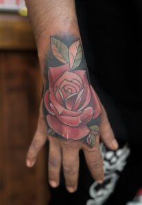 rose coverup tattoo dot line tattoo studio 