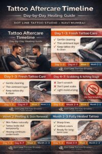 Tattoo Aftercare Timeline – Dot Line Tattoo Studio Navi Mumbai