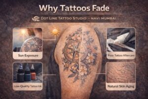 Why Tattoos Fade Over Time – Dot Line Tattoo Studio Navi Mumbai