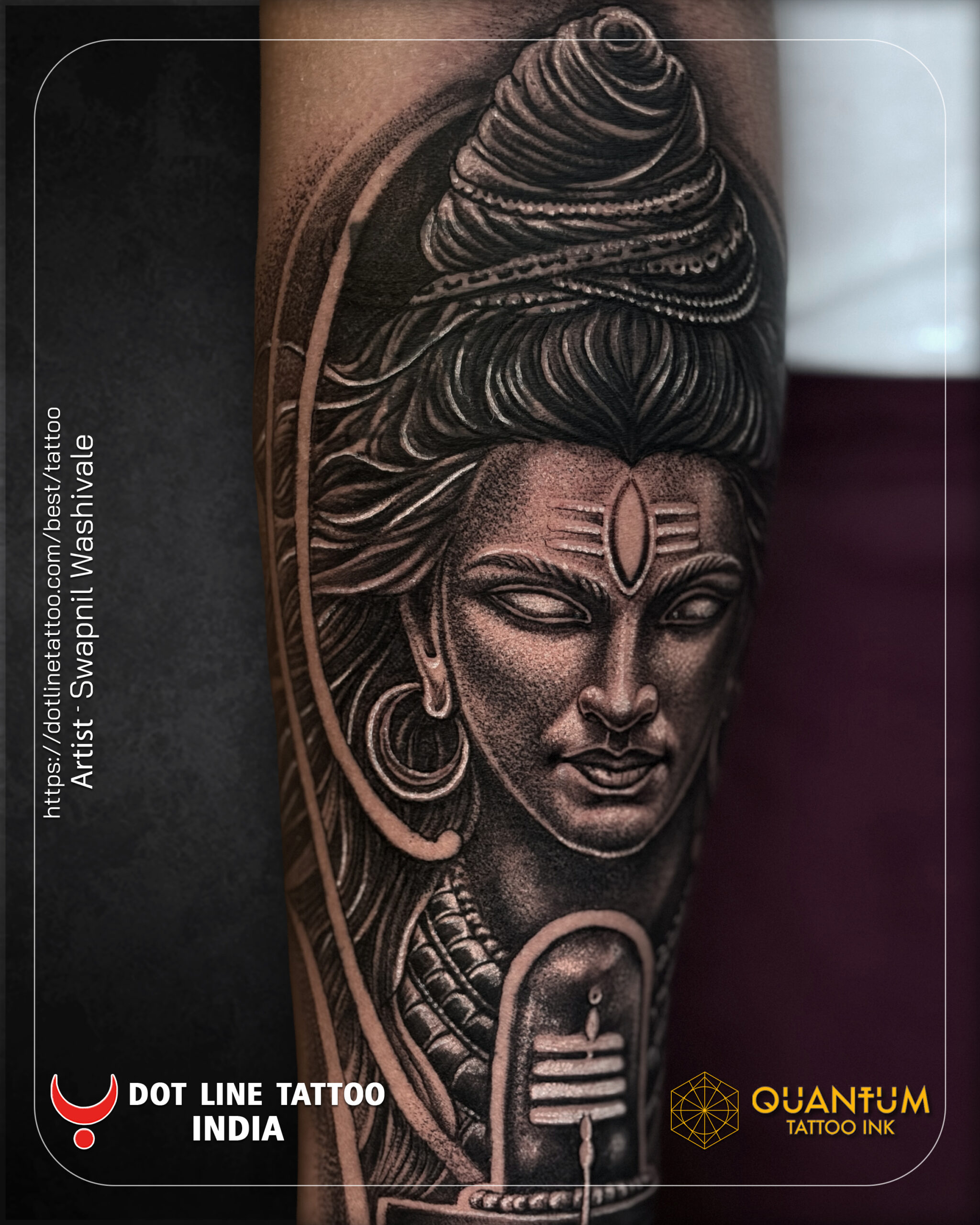 Shiva Tattoo Dot line tattoo