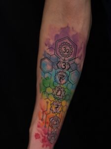 Watercolor Tattoo Dot line tattoo Studio